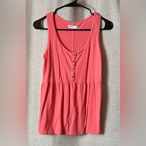 Sonoma Goods For Life•scoop-neck babydoll tank top•XS•cotton blend•coral pink